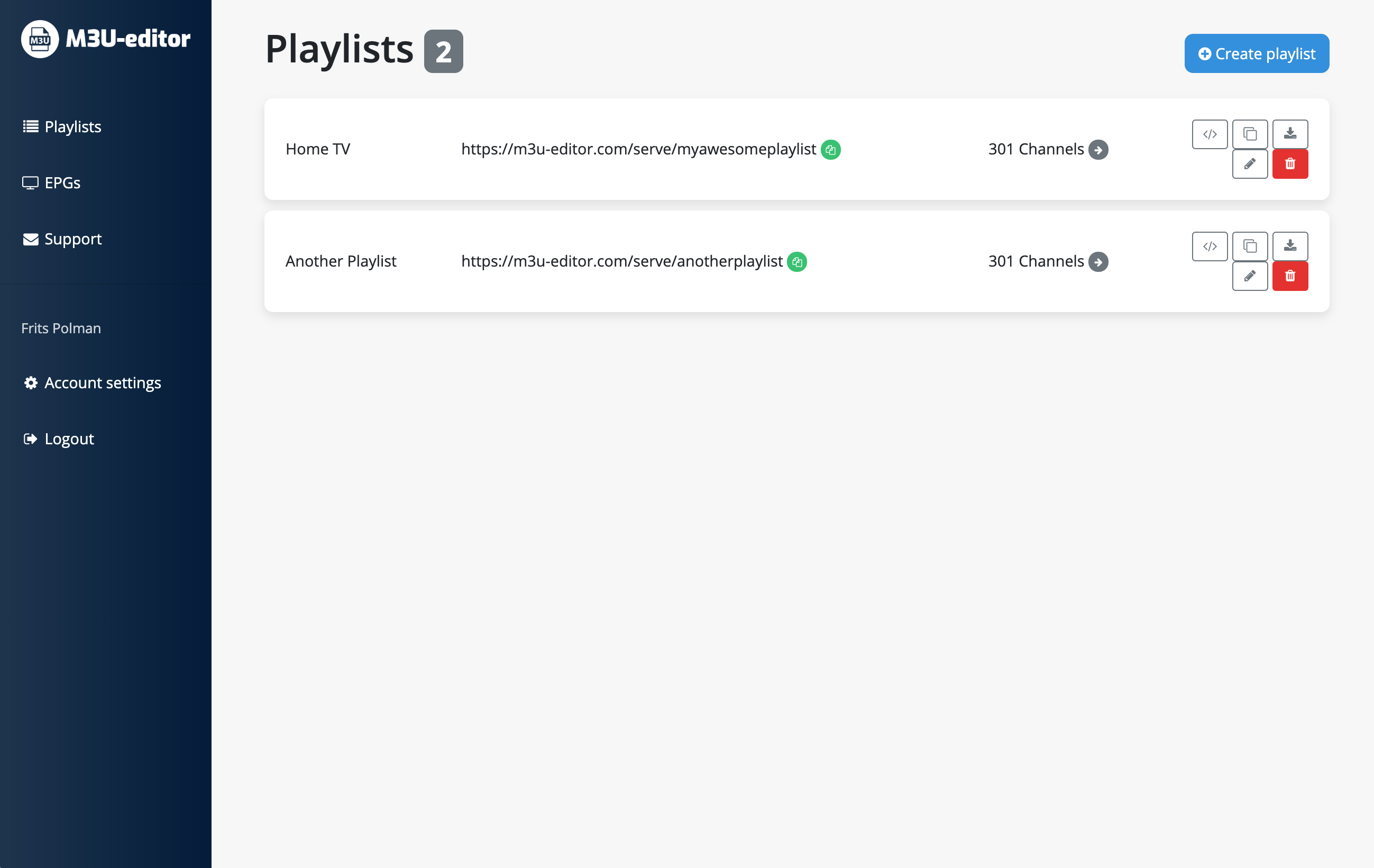 M3u playlist url creator software